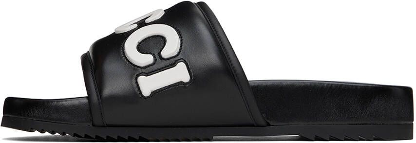 Gucci Black Leather Slides