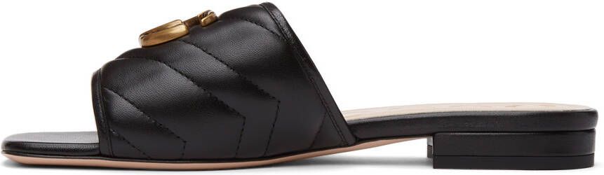 Gucci Black Matelassé GG Jolie Sandals