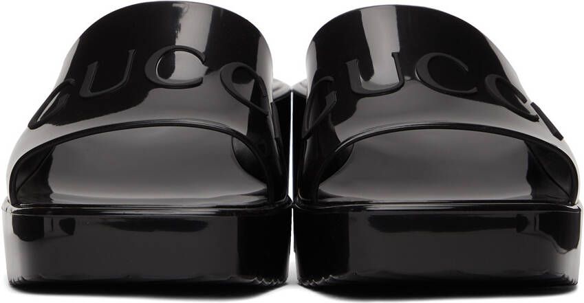 Gucci Black Rubber Slide Sandals