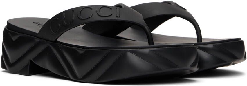 Gucci Black Thong Platform Sandals