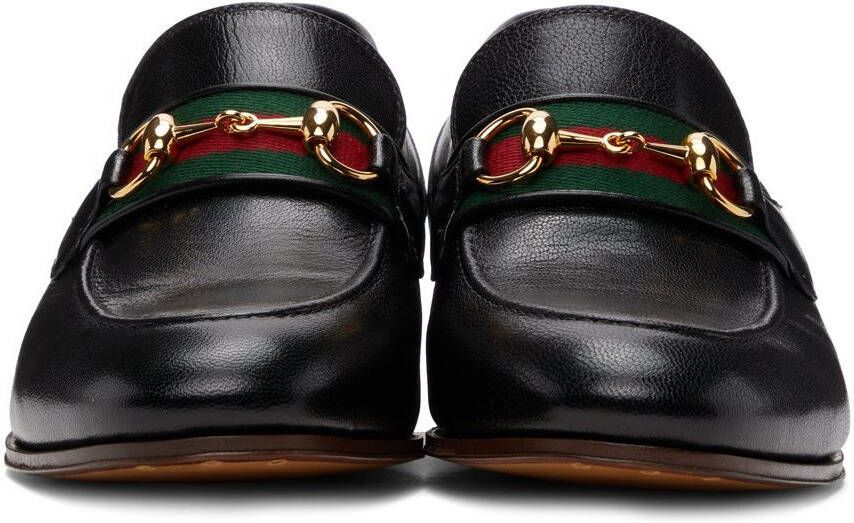 Gucci Black Web Horsebit Loafers