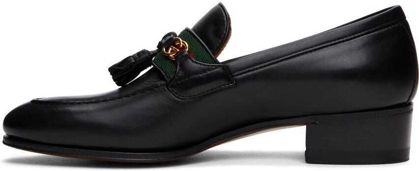 Gucci Black Web Interlocking G Loafers