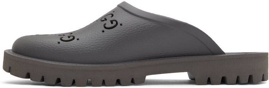 Gucci Gray Rubber GG Loafers