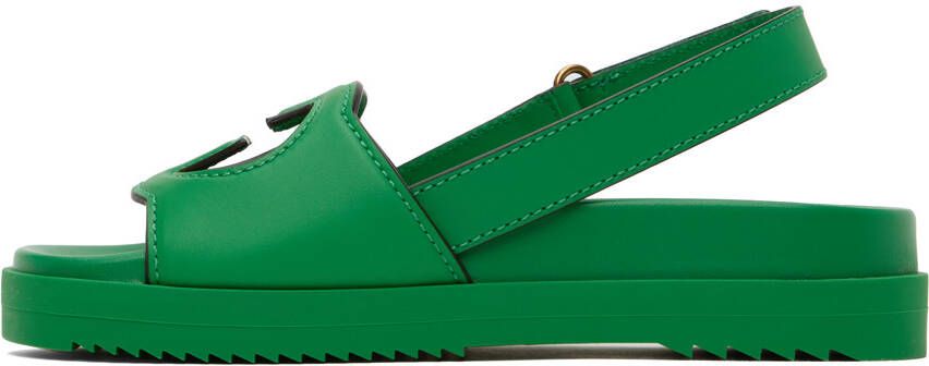 Gucci Green Interlocking G Sandals