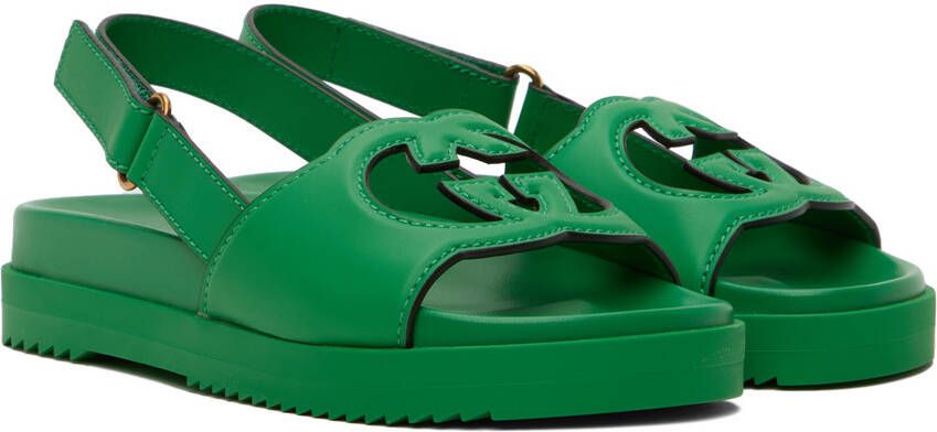 Gucci Green Interlocking G Sandals
