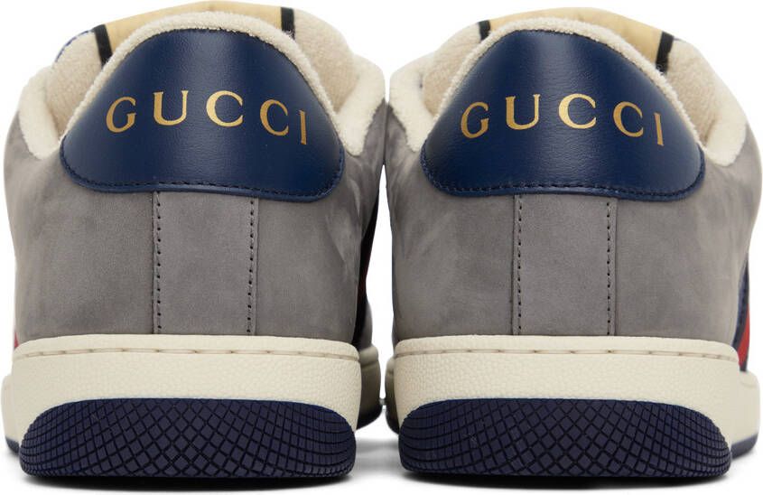 Gucci Navy & Gray Screener Sneakers