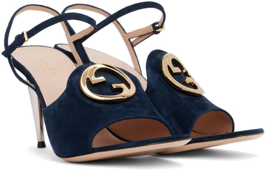 Gucci Navy Blondie Heeled Sandals