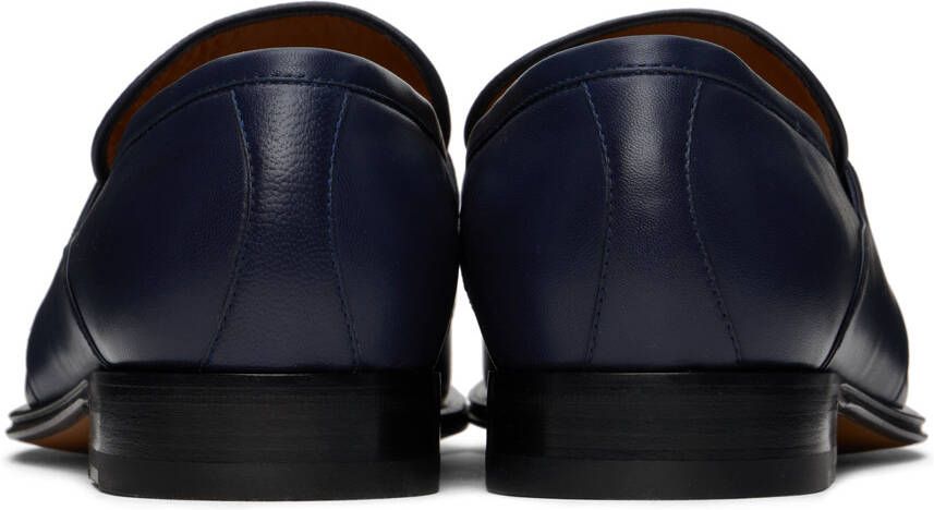 Gucci Navy Interlocking G Loafers
