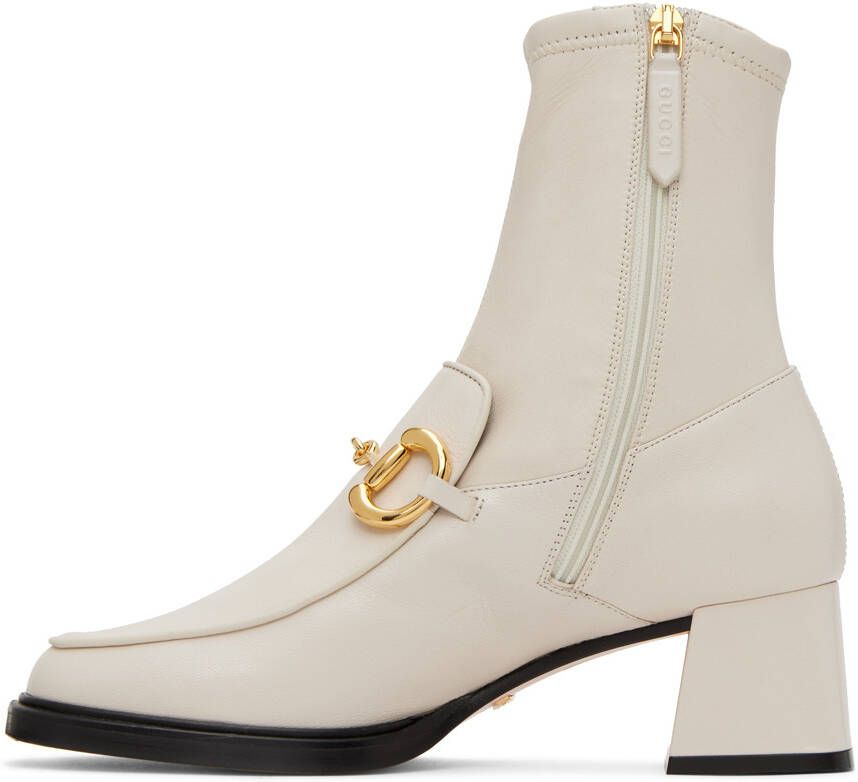 Gucci Off-White Horsebit Boots