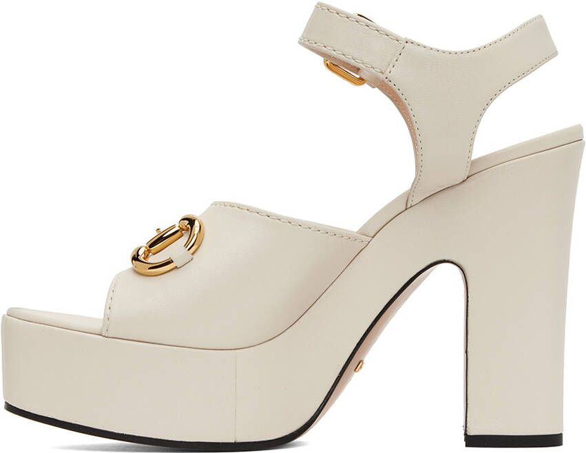 Gucci Off-White Horsebit Sandals - Picture 3