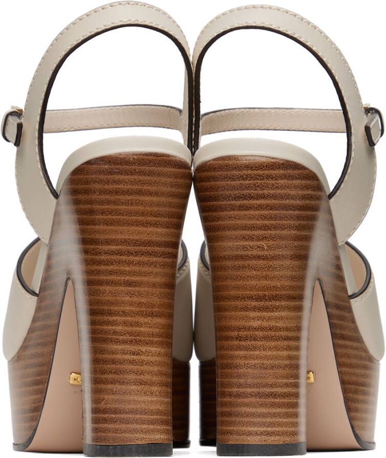 Gucci Off-White Interlocking G Heeled Sandals