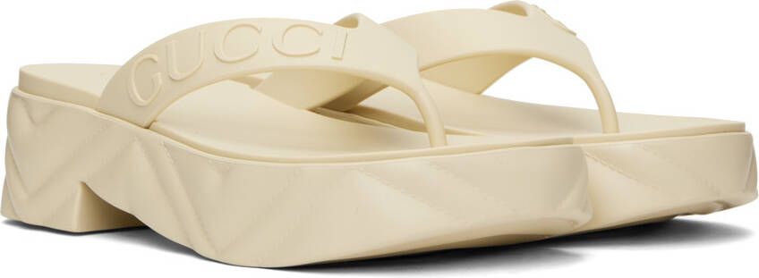 Gucci Off-White Thong Platform Sandals