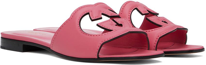 Gucci Pink Interlocking G Cutout Sandals