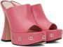 Gucci Pink Leather Heeled Sandals - Thumbnail 4