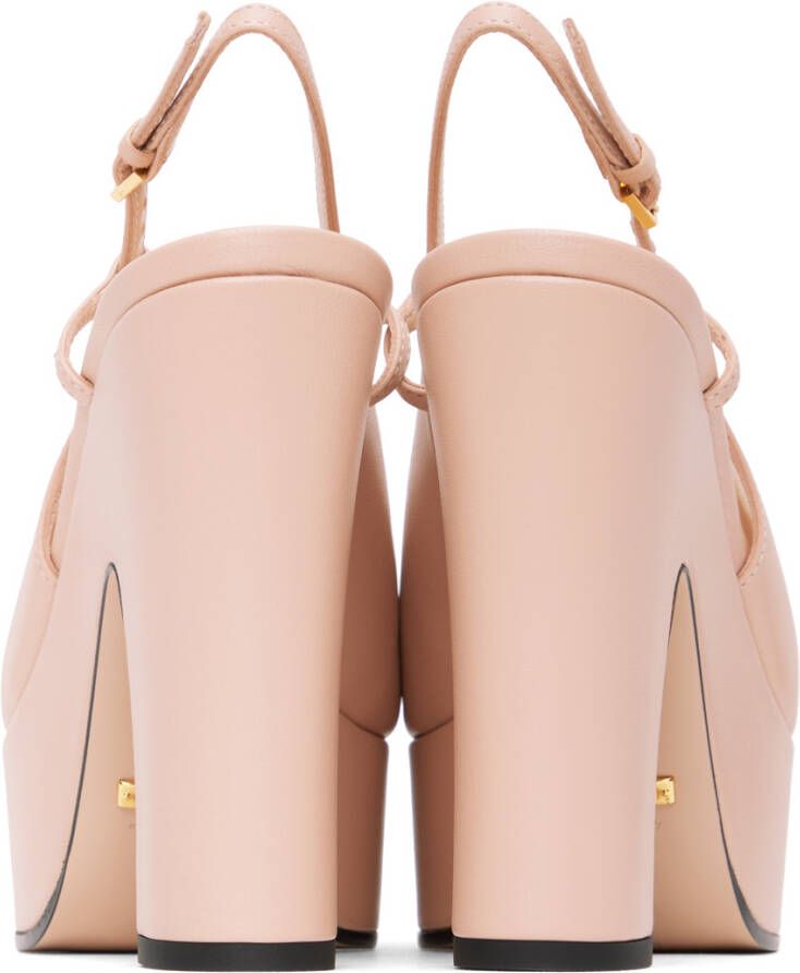 Gucci Pink Leather Pump Heels