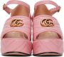 Gucci Pink Matelassé Platform Heeled Sandals - Thumbnail 2
