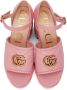 Gucci Pink Matelassé Platform Heeled Sandals - Thumbnail 5