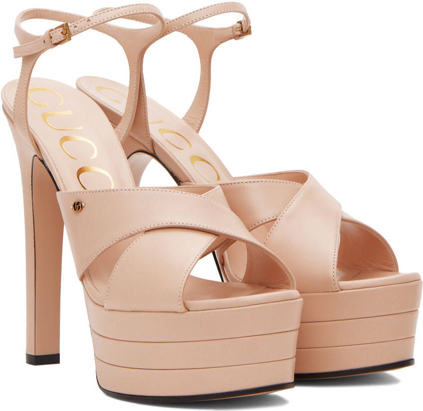 Gucci Pink Platform Heeled Sandals