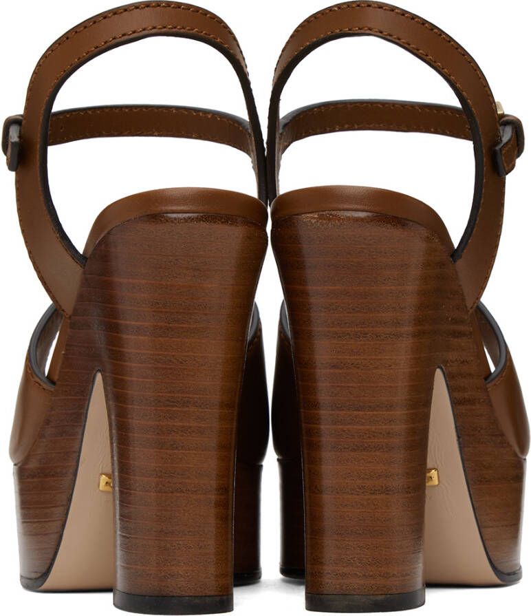 Gucci Tan Interlocking G Sandals