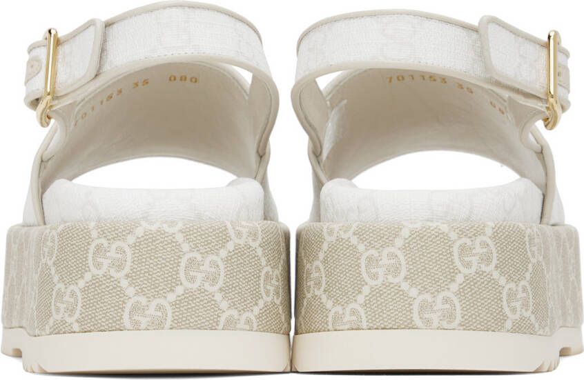 Gucci White GG Platform Sandals