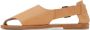 Hed Mayner Beige Leather Cut-Out Sandals - Thumbnail 3