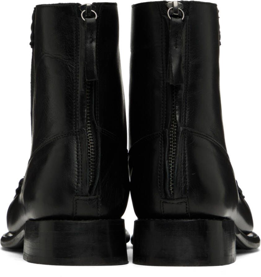 HEREU Black Quadra Zip-Up Boots