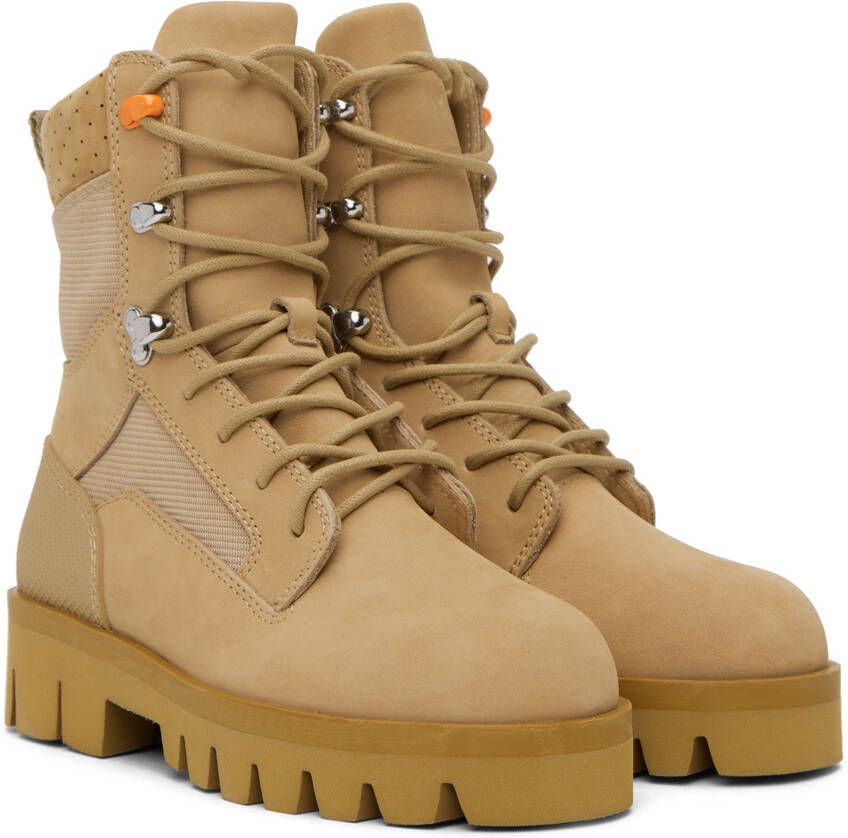 Heron Preston Beige Military Boots