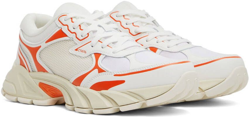 Heron Preston White & Orange Block Stepper Low-Top Sneakers