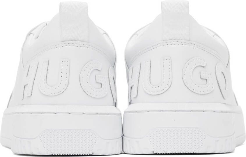 Hugo White Appliqué Sneakers