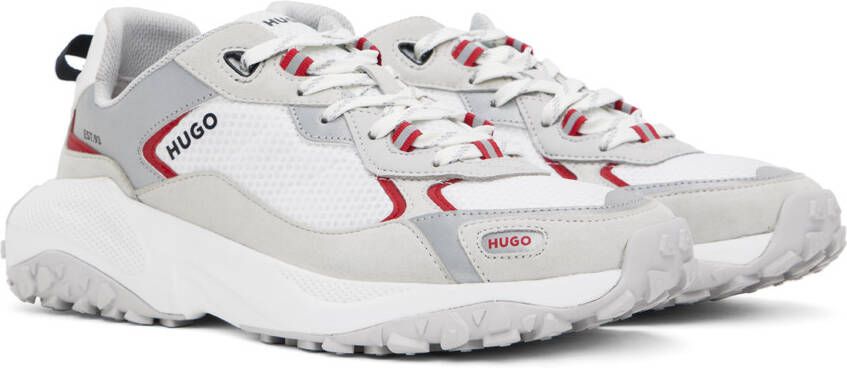 Hugo White Paneled Sneakers