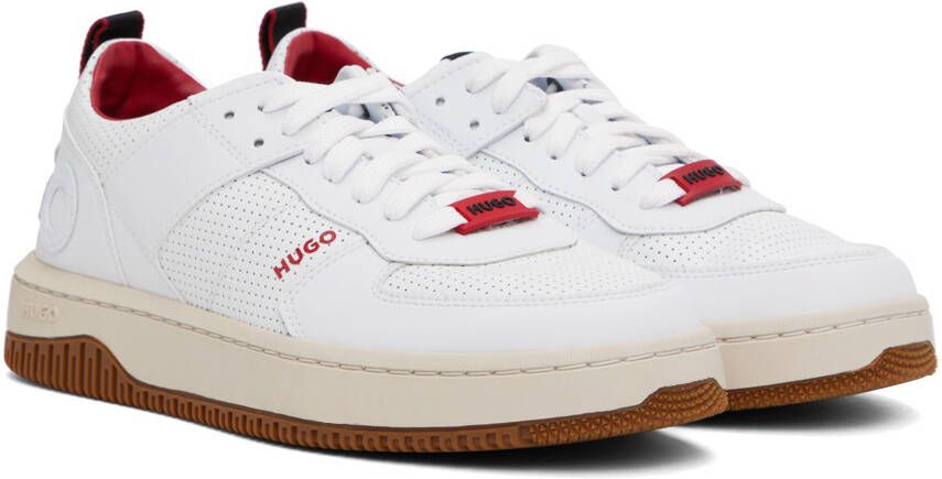 Hugo White Perforated Sneakers