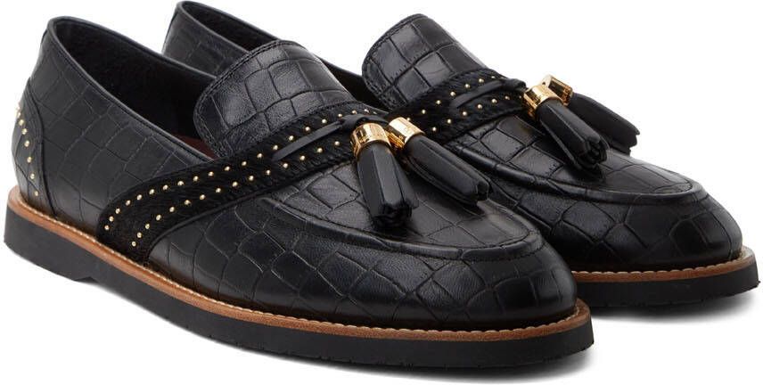 Human Recreational Services Black Croc Del Rey Loafers