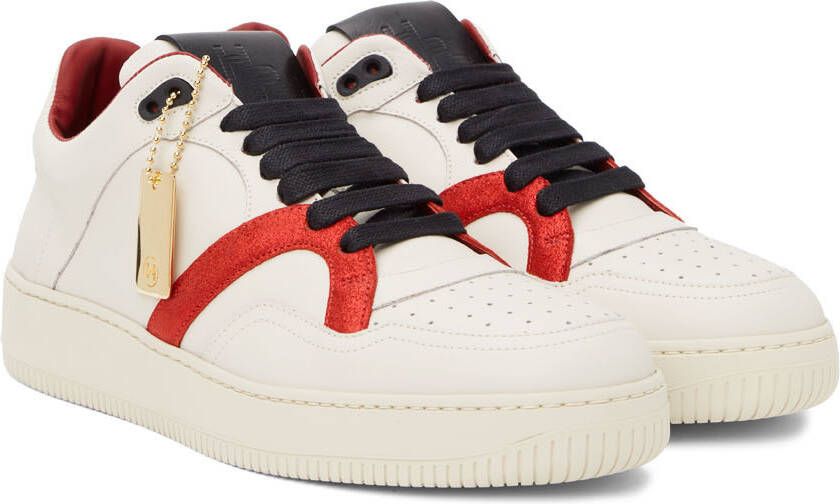 Human Recreational Services Off-White & Red Mongoose Low Sneakers