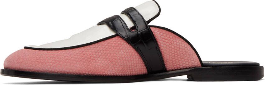 Human Recreational Services Pink & White Palazzo Mules