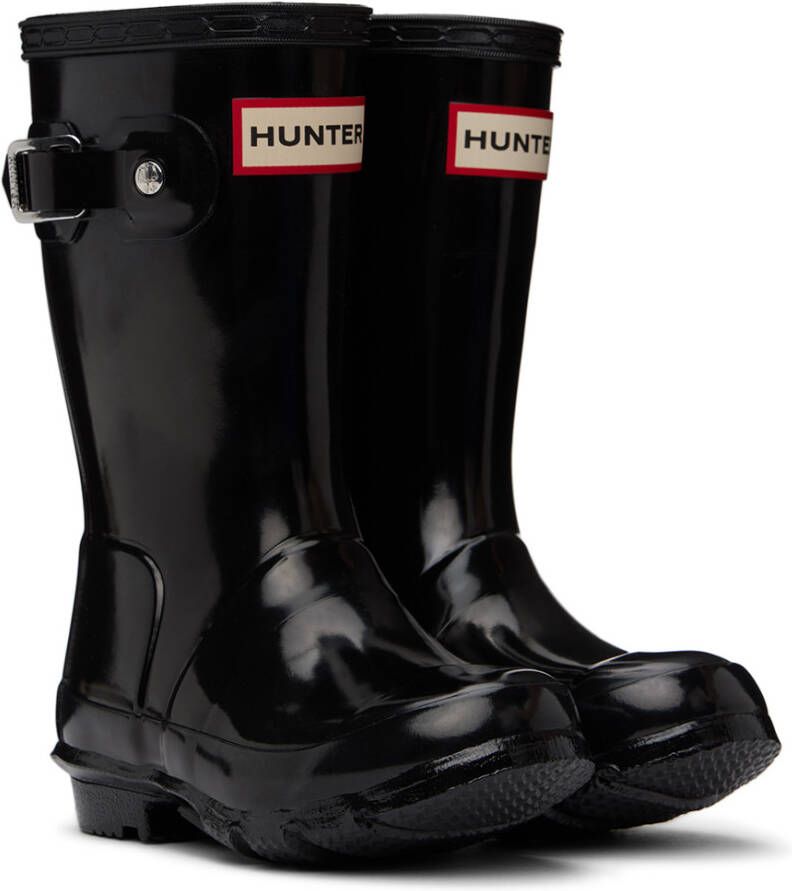Hunter Kids Black Original Gloss Big Kids Rain Boots