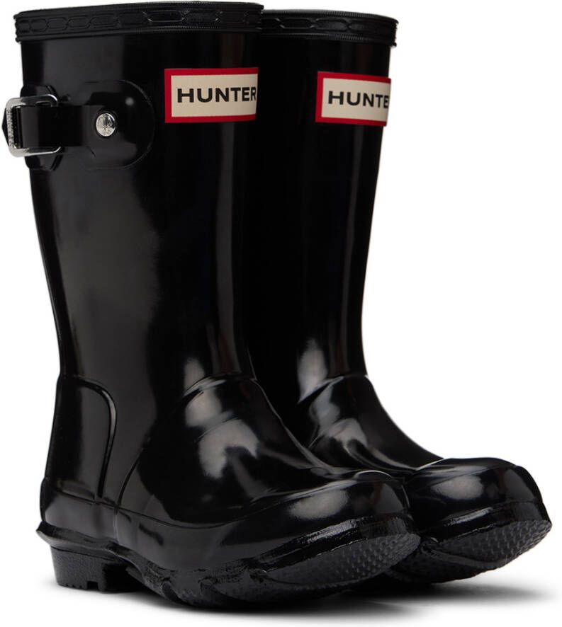 Hunter Kids Black Original Gloss Little Kids Rain Boots