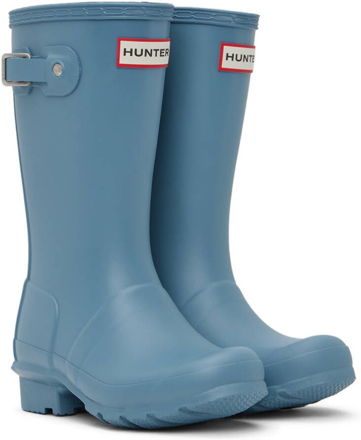 Hunter Kids Blue Original Big Kids Rain Boots