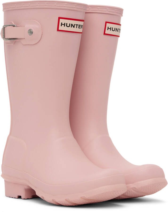 Hunter Kids Pink Original Big Kids Rain Boots