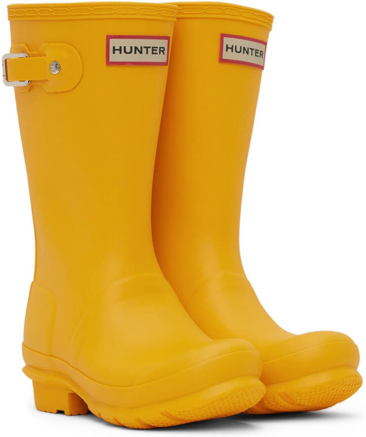 Hunter Kids Yellow Original Big Kids Rain Boots