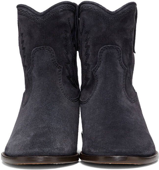 Isabel Marant Black Embroidered Crisi Boots