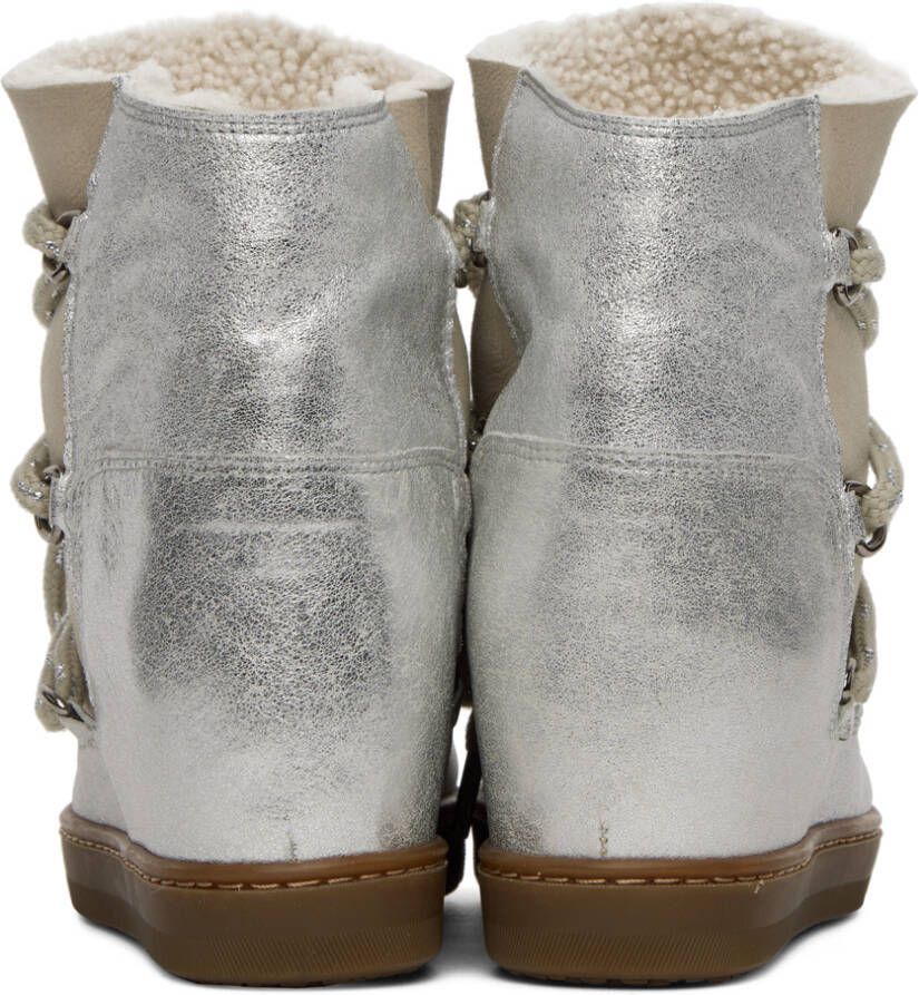 Isabel Marant Gray & Silver Nowles Boots