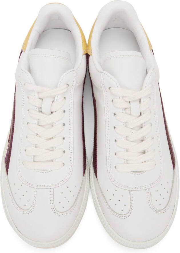 Isabel Marant White & Burgundy Bryce Sneakers