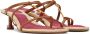 Jacquemus Brown & Pink Le Raphia 'Les Sandales Basses Pralu' Heeled Sandals - Thumbnail 4