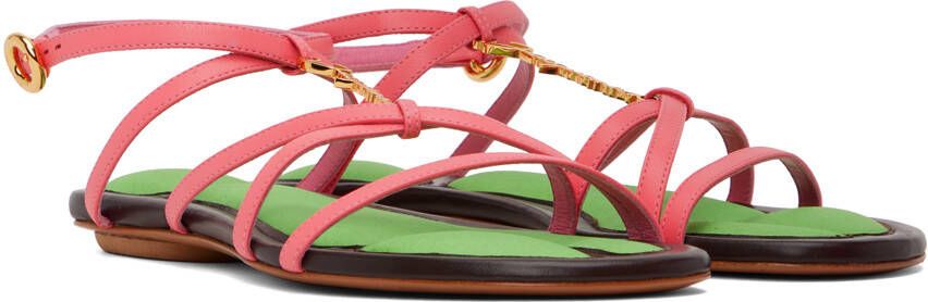 Jacquemus Pink Le Raphia 'Les Sandales Pralu Plates' Sandals
