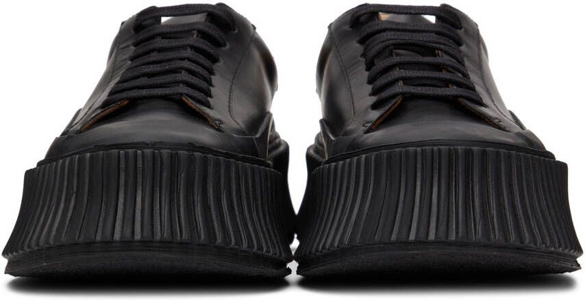Jil Sander Black Agnellato Platform Sneakers