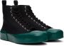 Jil Sander Black & Green High-Top Sneakers - Thumbnail 4