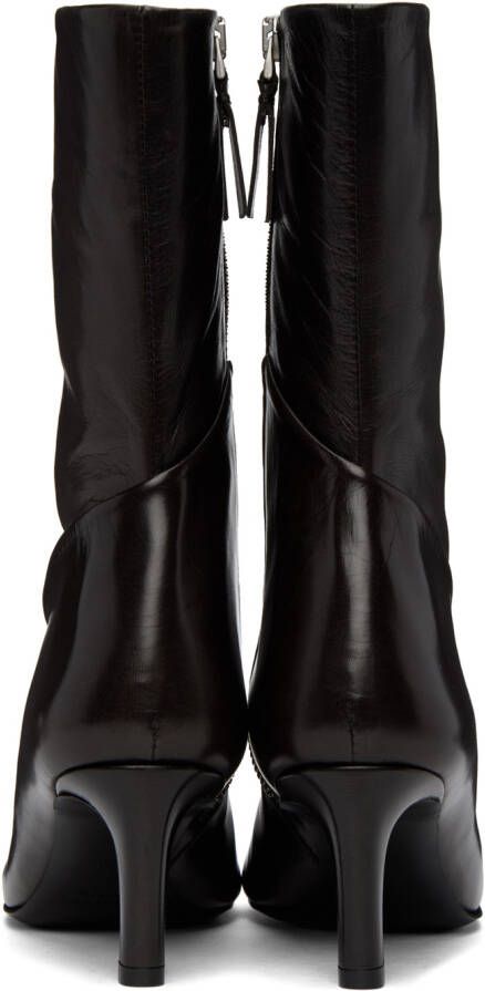 Jil Sander Black Leather Ankle Boots
