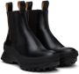 Jil Sander Black Leather Ankle Boots - Thumbnail 4