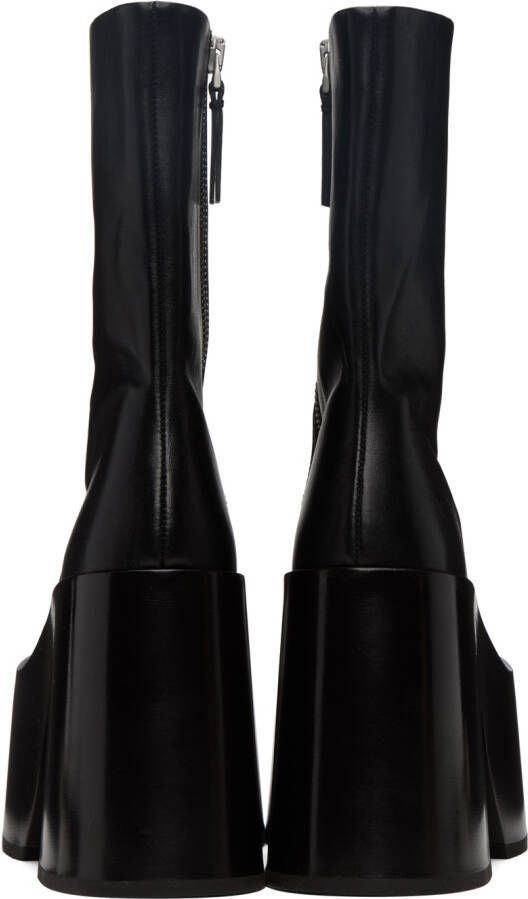 Jil Sander Black Leather Platform Boots