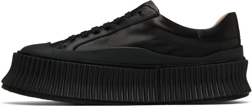 Jil Sander Black Leather Platform Sneakers